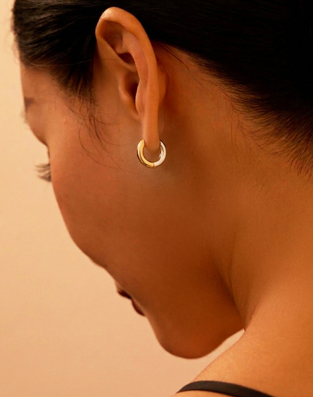 BE BALANCED Hoop Earrings 13.5mm (Huggies) - Gold & Silver