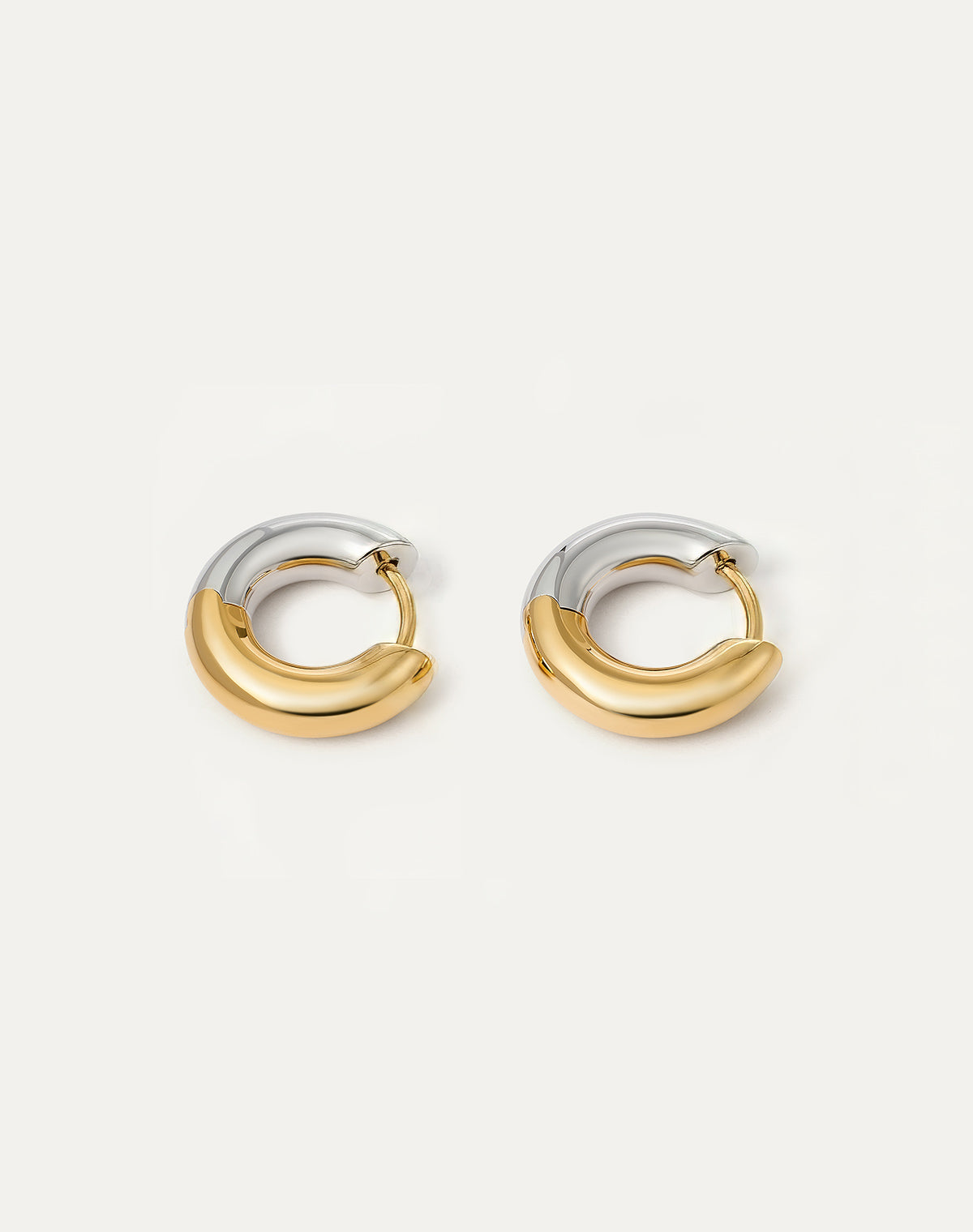 BE BALANCED Hoop Earrings 13.5mm (Huggies) - Gold & Silver