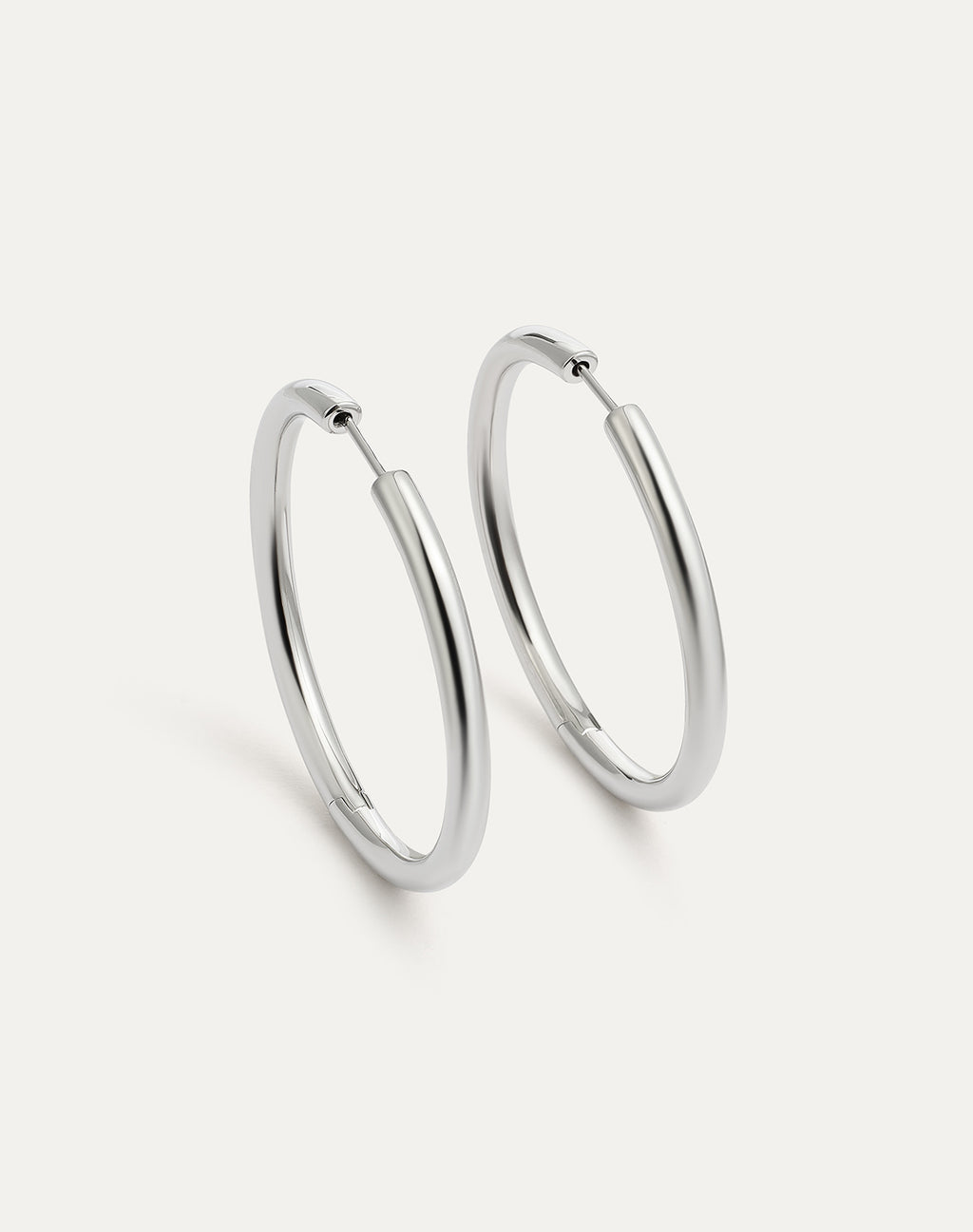BE GOLDEN Hoop Earrings 50.0mm - Silver