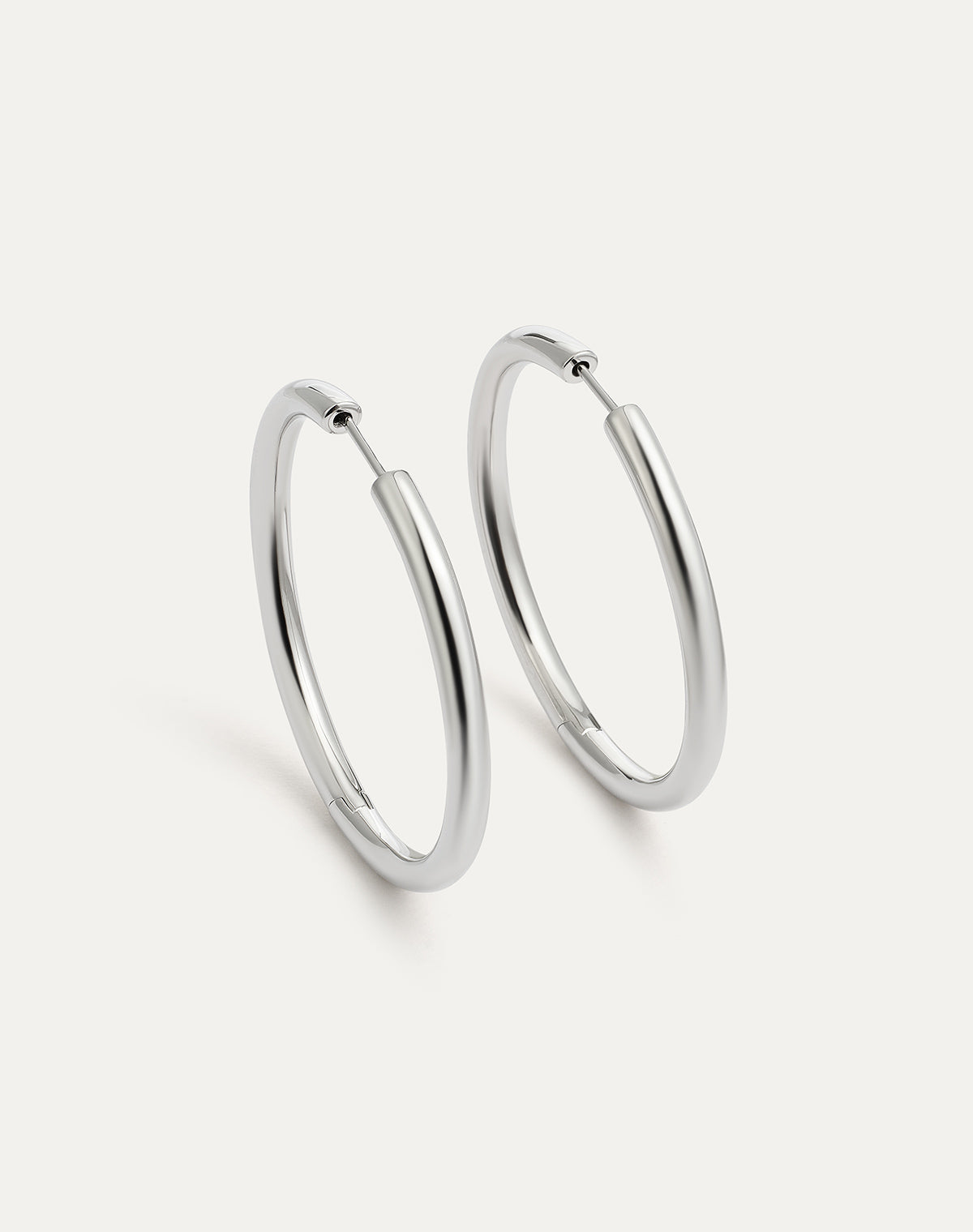 BE GOLDEN Hoop Earrings 50.0mm - Silver