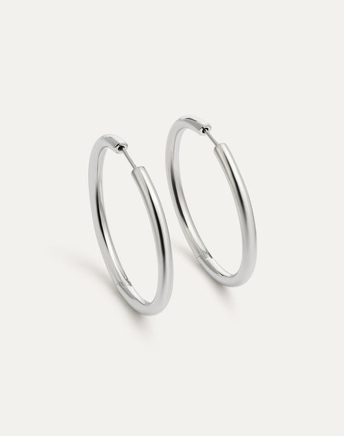 BE GOLDEN Hoop Earrings 50.0mm - Silver
