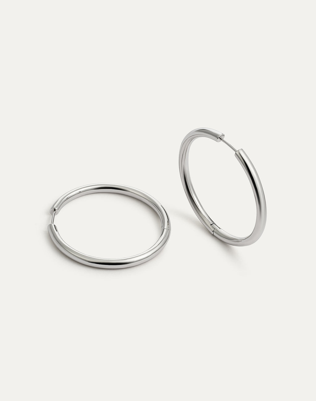 BE GOLDEN Hoop Earrings 50.0mm - Silver