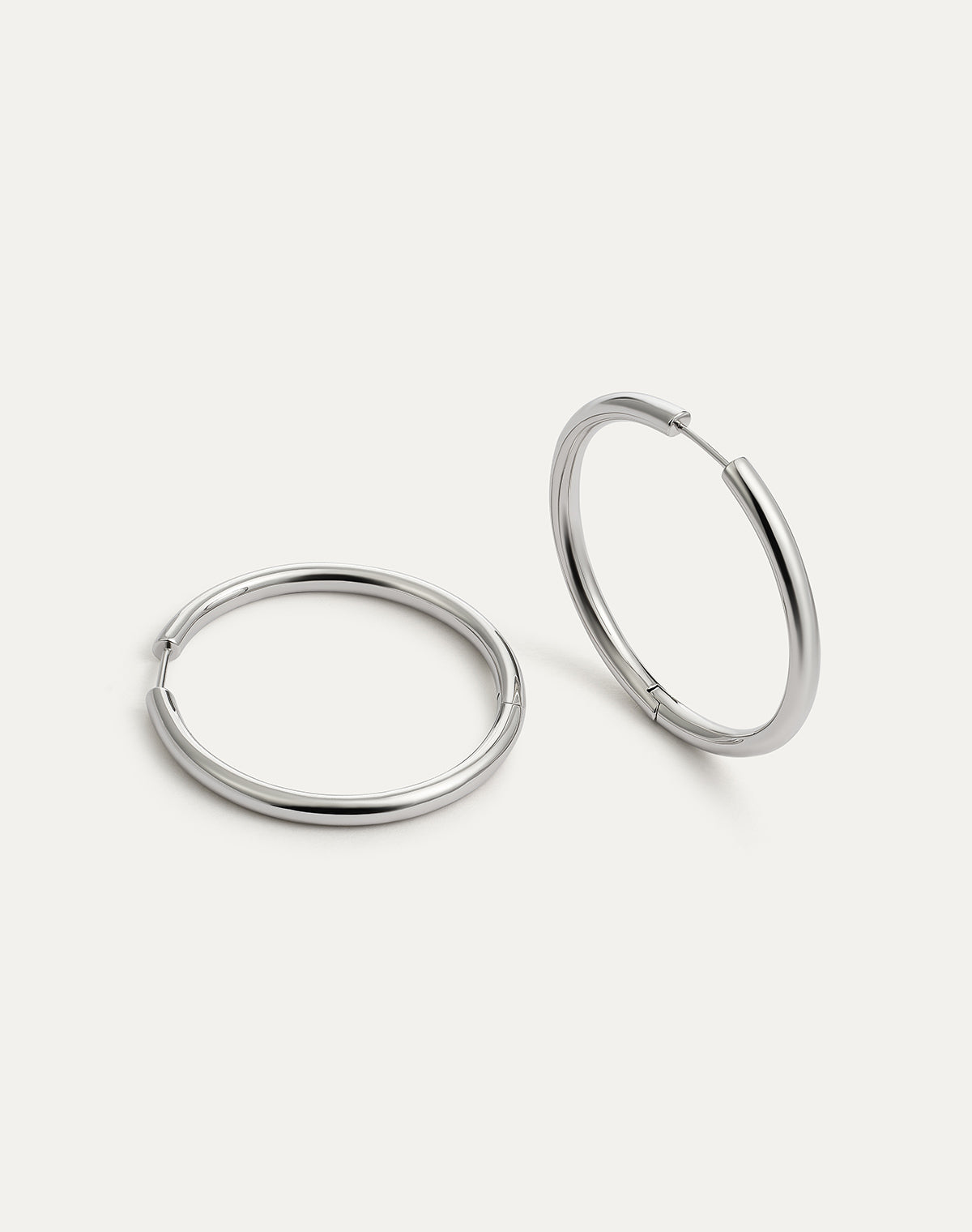 BE GOLDEN Hoop Earrings 50.0mm - Silver