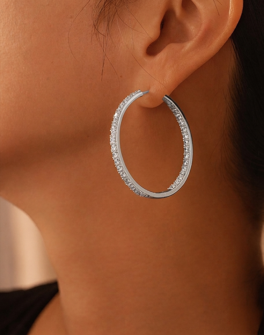 BE PLAYFUL Hoop Earrings 45.0mm - Silver